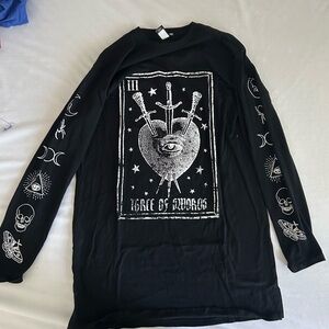 Black Graphic Long Sleeve Shirt